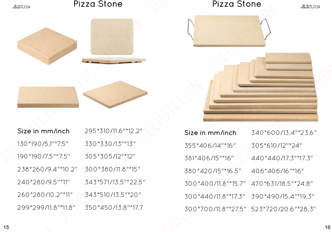 Pizza tool, square pzza stone, baking stone, cordierite stone